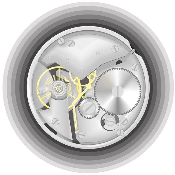 Der Mechanismus Einer Uhr Einem Vektor Für Einen Hintergrund — Stockvektor