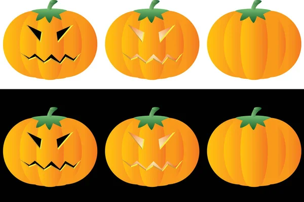 Calabazas Halloween Listos Una Ilustración Vectorial — Archivo Imágenes Vectoriales