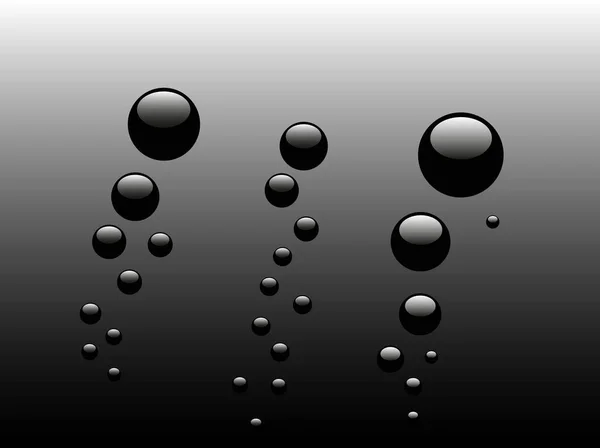 Black Bubbles Rising Dark Background Ideal Background Backdro — Stock Vector