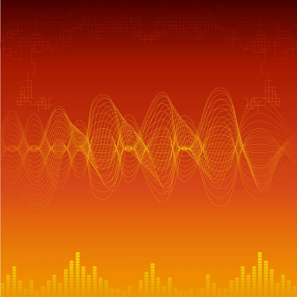 Vektor Bakgrund Illustration Ljudvågor Och Equalizer — Stock vektor
