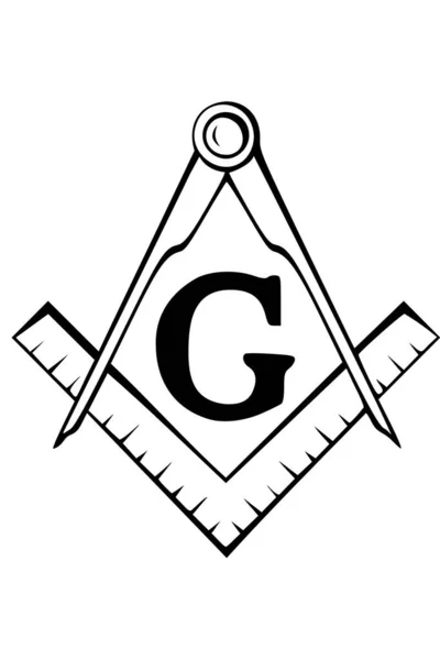 Masonic Compass Square Symbol — Stock Vector