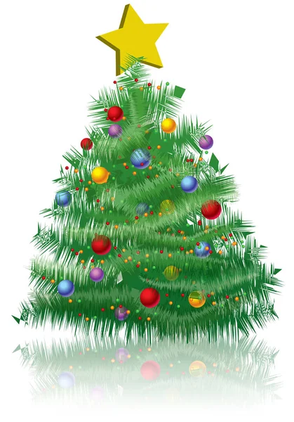 Bir Noel Ağacının Vektör Çizimi — Stok Vektör
