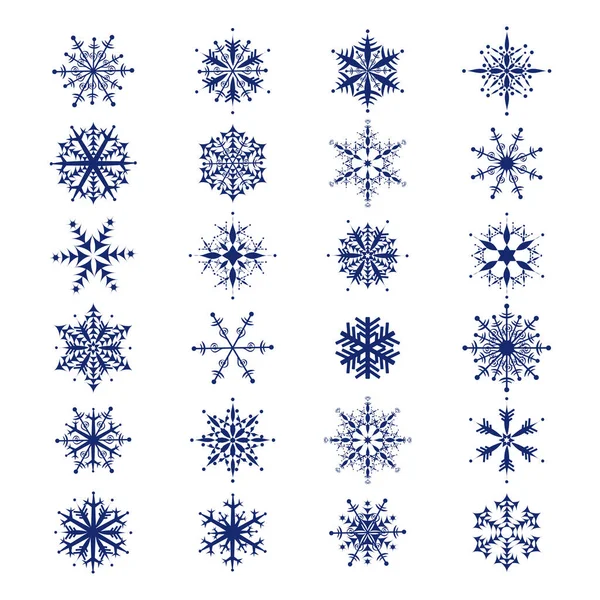 デザインのための24個の美しい雪片コレクションのセット — ストックベクタ