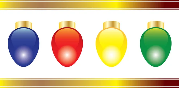 どんなお祝いの機会のための様々な色のクリスマスライト ベクトルアートプログラムで色を簡単に変更することができます — ストックベクタ