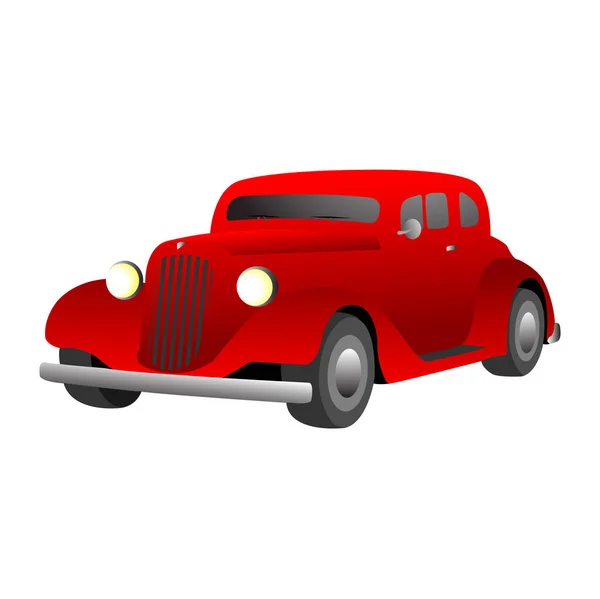 Red Gradiented Vintage Car Vector Illustration — Stock Vector
