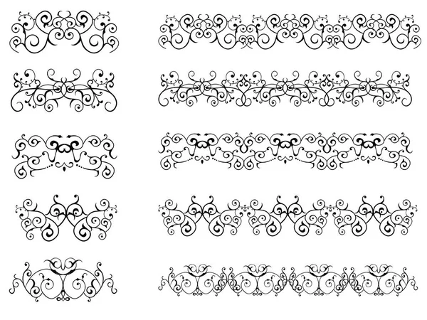 Repetición Sin Fisuras Floral Bordes Imagen Ilustración Vectorial — Archivo Imágenes Vectoriales