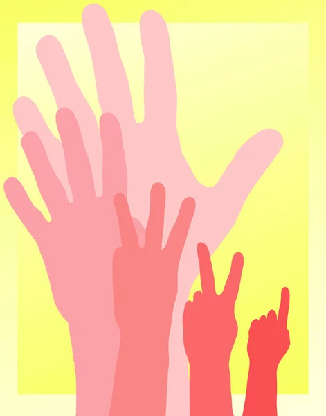 Vector Illustration Hands Counting — Stock Vector