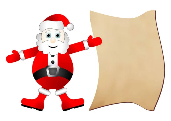 圣诞老人的礼物清单与白色背景相分离 — 图库矢量图片