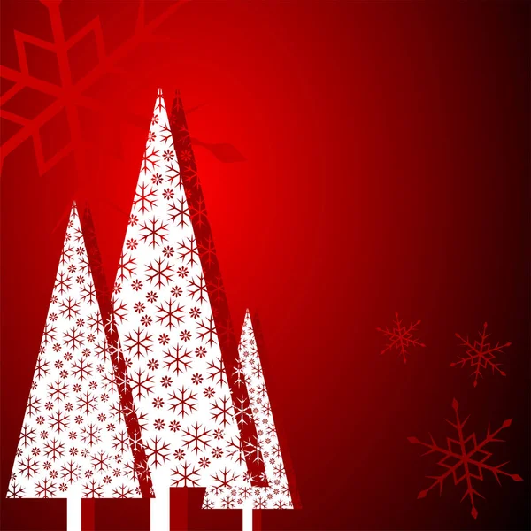 Στυλιζαρισμένα Χριστουγεννιάτικα Δέντρα Πάνω Από Κλίση Κόκκινο Φόντο — Διανυσματικό Αρχείο