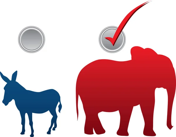 Politische Wahlen Amerika Republikaner Gegen Demokraten Wer Wird Gewinnen — Stockvektor
