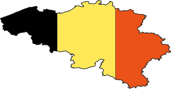 Ilustração Vetor Mapa Bandeira Bélgica — Vetor de Stock