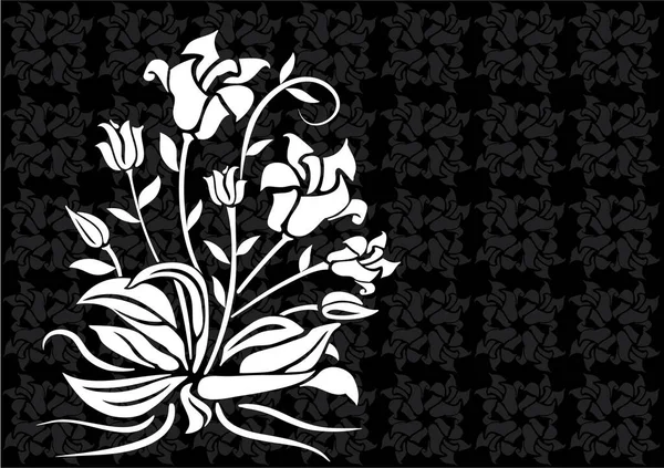 Ρετρό Floral Απεικόνιση Φόντου — Διανυσματικό Αρχείο