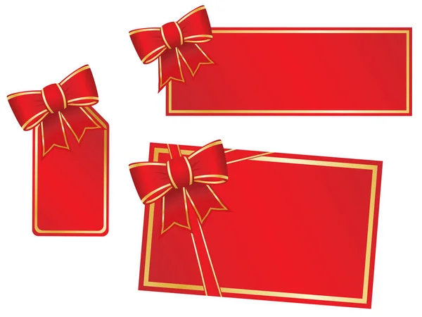 Χριστουγεννιάτικα Τόξα Και Κάρτες Δώρων Παρακαλώ Ελέγξτε Χαρτοφυλάκιό Μου Για — Διανυσματικό Αρχείο