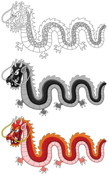 Ein Vektor Niedlichen Drachen Illustration — Stockvektor