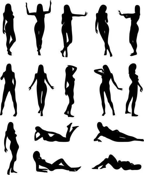 Ilustración Siluetas Mujer Sexy — Archivo Imágenes Vectoriales