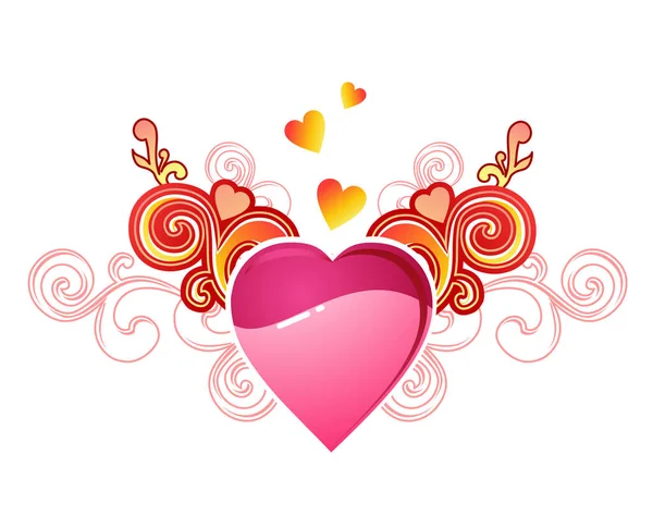 Valentýnské Srdce Láskou Vecto — Stockový vektor