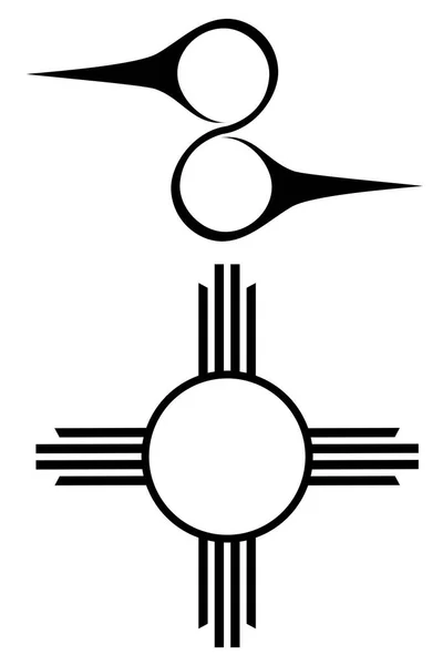 2つのアメリカ先住民のシンボルのセット — ストックベクタ