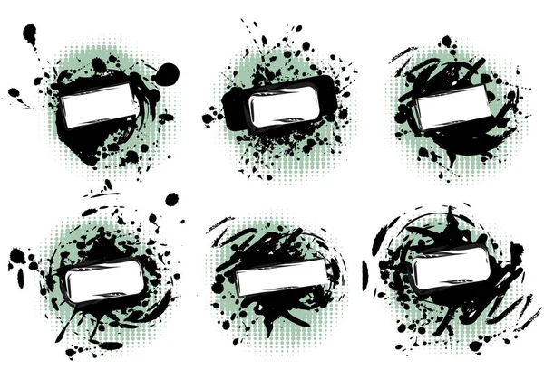 Frame Silhouet Grunge Afbeelding Vector Illustratie — Stockvector