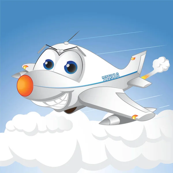 Imagem Avião Feliz Ilustração Vetorial — Vetor de Stock