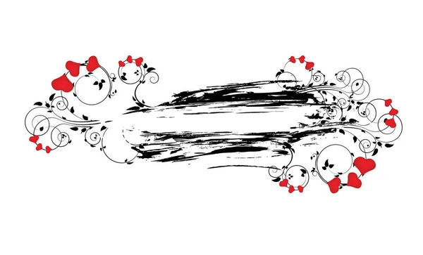Абстрактна Ілюстрація Квітковим Гранжевим Сердечним — стоковий вектор