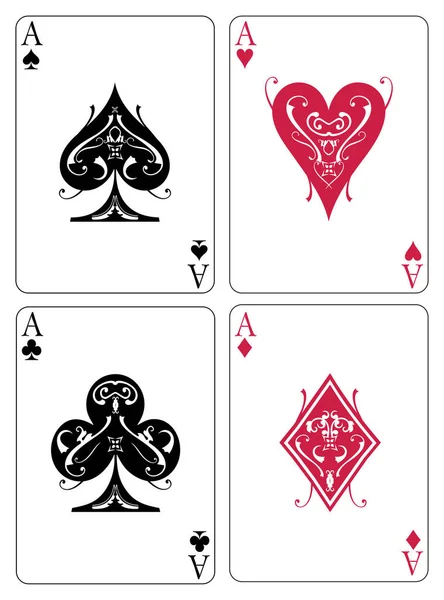 Vector Illustration Four Aces — Stock Vector