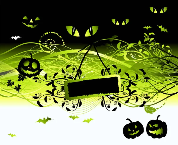 Noche Halloween Imagen Fondo Vector Ilustración — Vector de stock