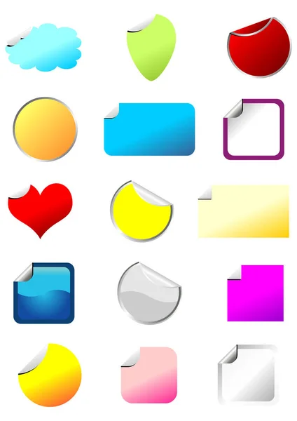 Promo Stickers Set Met Verschillende Kleuren Vormen — Stockvector