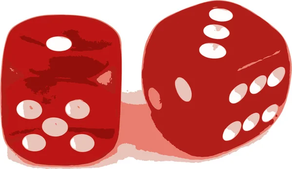 Dice Close Showing Numbers — Stock Vector