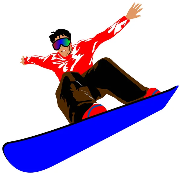 Afbeelding Snowboarder Vector Illustratie — Stockvector