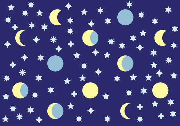 月亮和星星 一个背景 一个矢量说明 — 图库矢量图片