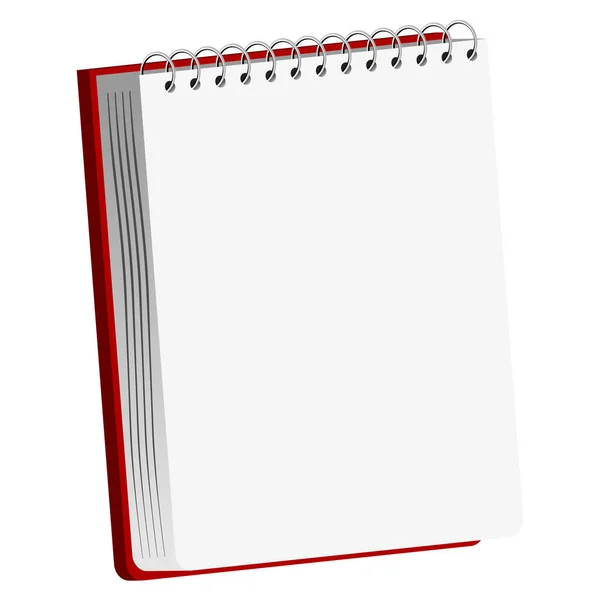 Notebook Espiral Branco Isolado Sobre Fundo Branco — Vetor de Stock
