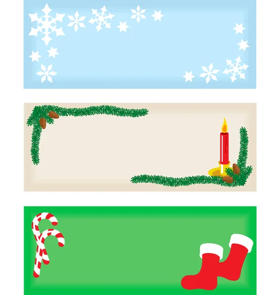 3つのクリスマスタグのセット ベクトルアートは階層化され 要素の簡単な置換のためにグループ化されます — ストックベクタ