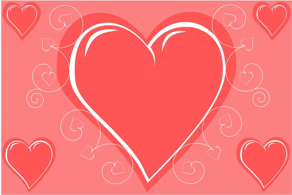 Valentine Srdce Pozadí Obrázek Vektorové Ilustrace — Stockový vektor