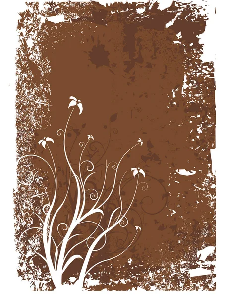 詳細なグランジの花とテクスチャの背景 — ストックベクタ