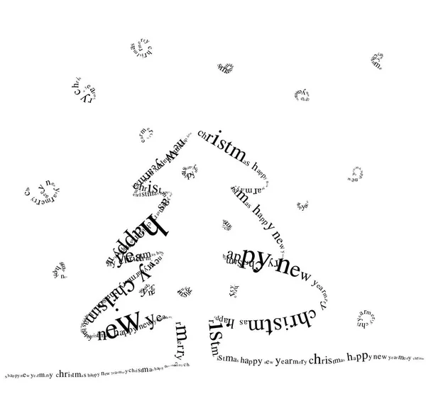 Arbre Noël Typographique Avec Joyeux Noël Heureux Nouveau Texte Année — Image vectorielle