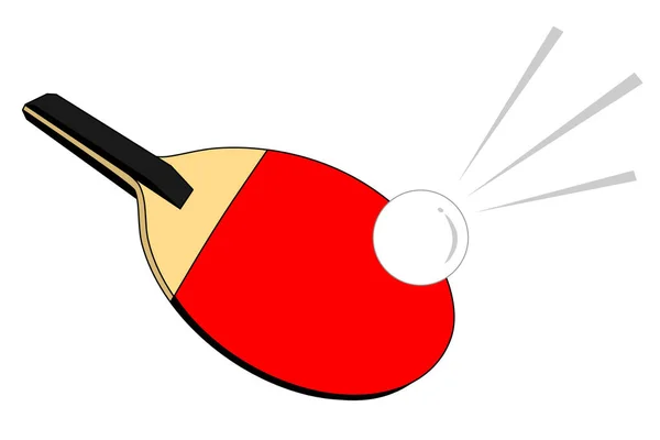 Een Ping Pong Peddel Met Bal — Stockvector