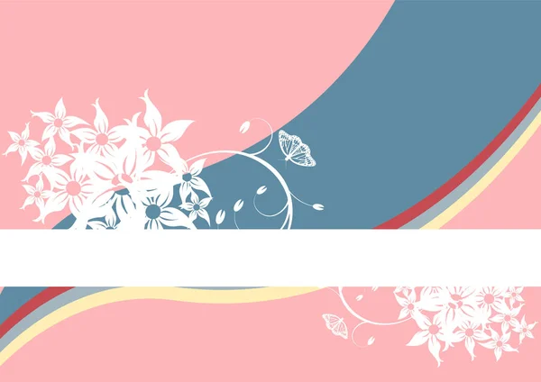 Rayures Ornées Fleurs Espace Copie Disponible — Image vectorielle