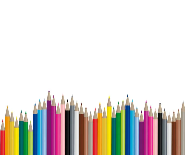 彩色铅笔有许多不同的颜色 使用起来很方便 因为它是一个矢量图像 — 图库矢量图片