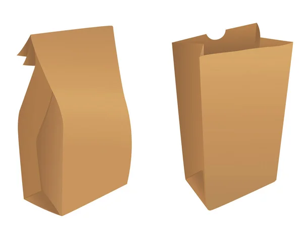 棕色纸袋 请查看我的投资组合中是否有更多包装插图 — 图库矢量图片