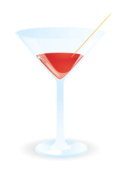 Geveectoriseerd Cocktailglas Afbeelding Vectorillustratie — Stockvector