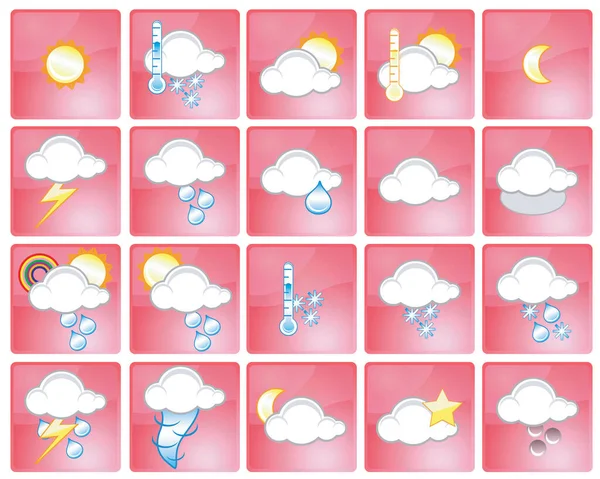 一组不同的天气图标 — 图库矢量图片