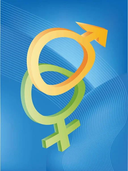 Vektorové Znázornění Mužských Ženských Vědeckých Symbolů — Stockový vektor