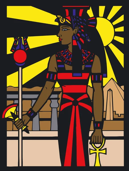 Mısırlı Siluet Görünümü Vektör — Stok Vektör