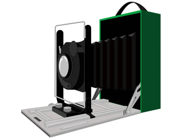 Antiquarian Kamera Tua Vektor Pada Latar Belakang Putih - Stok Vektor