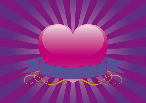 Sevgililer Günü Nün Özeti Kalp Afiş Ile Vektör Illüstrasyonu — Stok Vektör