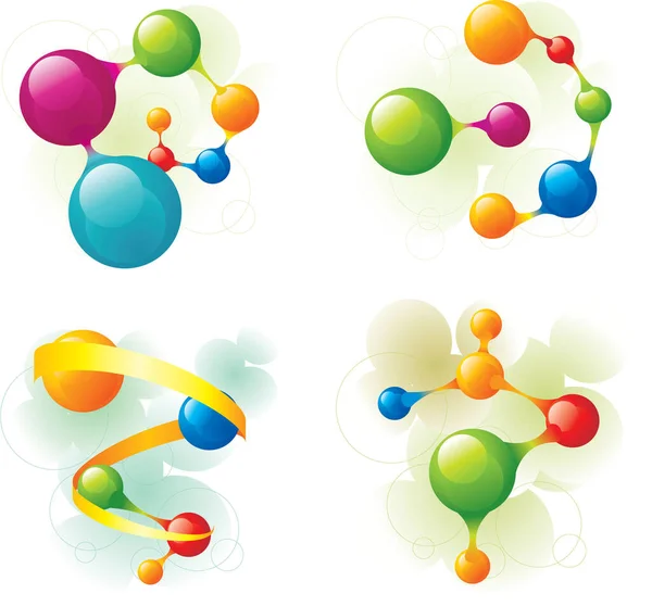 Molecule Set Image Ilustración Vectorial — Vector de stock