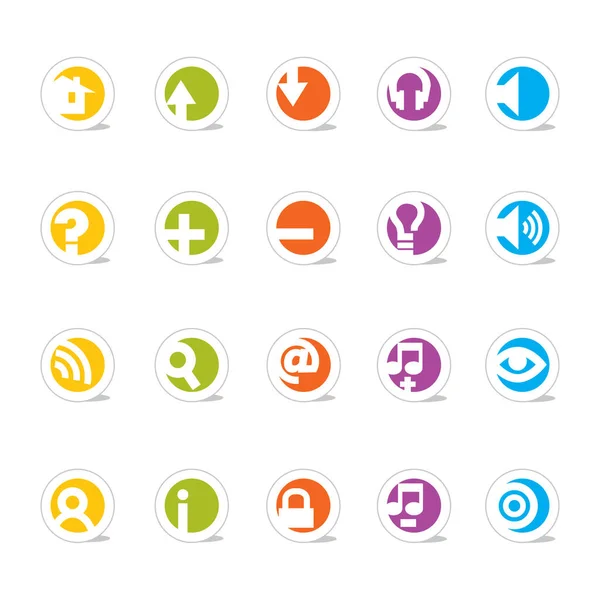 Simplecons Icon Series Einfache Bunte Runde Symbole Mit Schatten Nützliche — Stockvektor