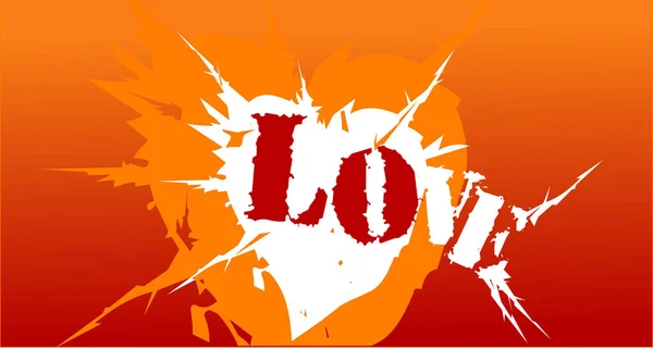 Símbolo Laranja Ataque Coração Amor — Vetor de Stock