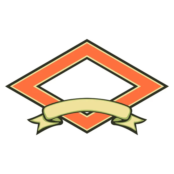 Beyaz Arkaplanda Izole Edilmiş Kurdeleli Boş Logo — Stok Vektör