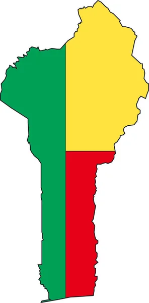 베냉에서 가져온 지도와 깃발의 Vector — 스톡 벡터